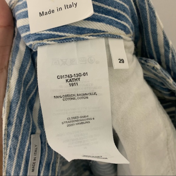 New Closed Denim Kathy light blue pinstripe high rise wide leg jeans Size 29 - Picture 8 of 8